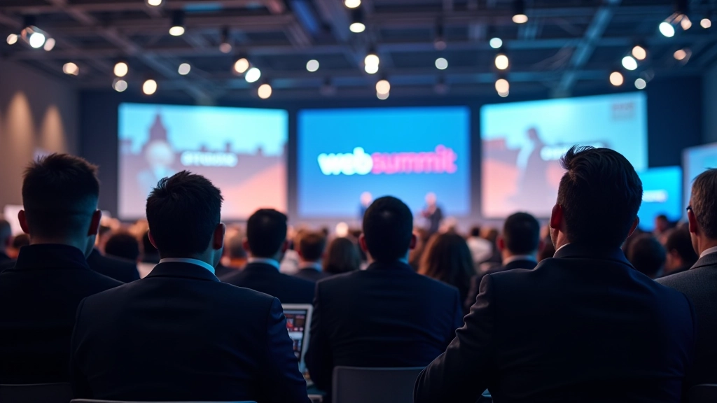 Conferência Web Summit Lisboa com multidão de profissionais de tecnologia