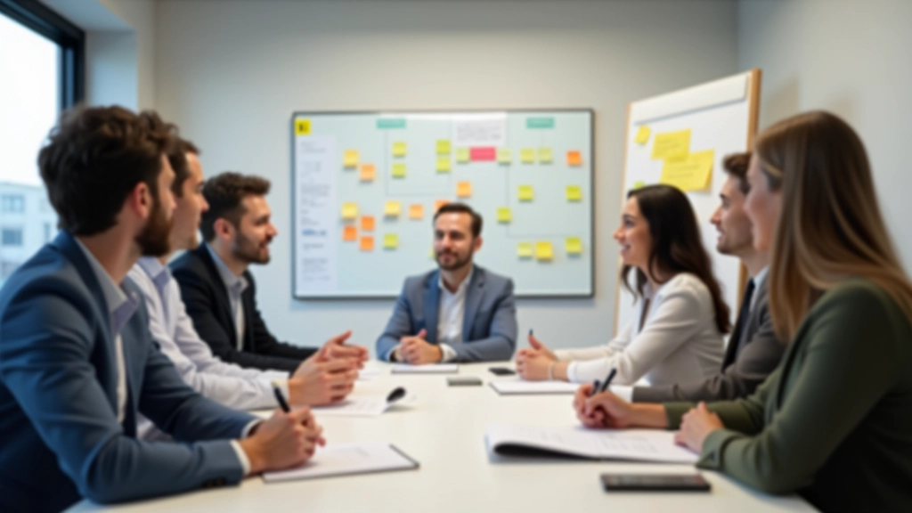 Equipa multidisciplinar em reunião de trabalho em startup de saúde digital moderna