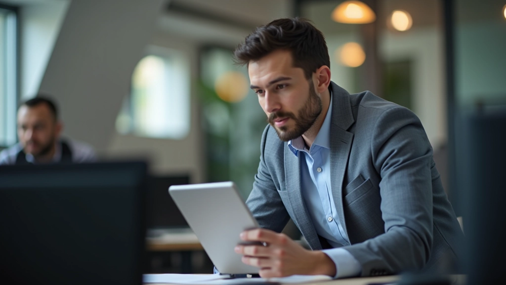 Empreendedor em startup portuguesa desenvolvendo projeto inovador com equipe colaborativa