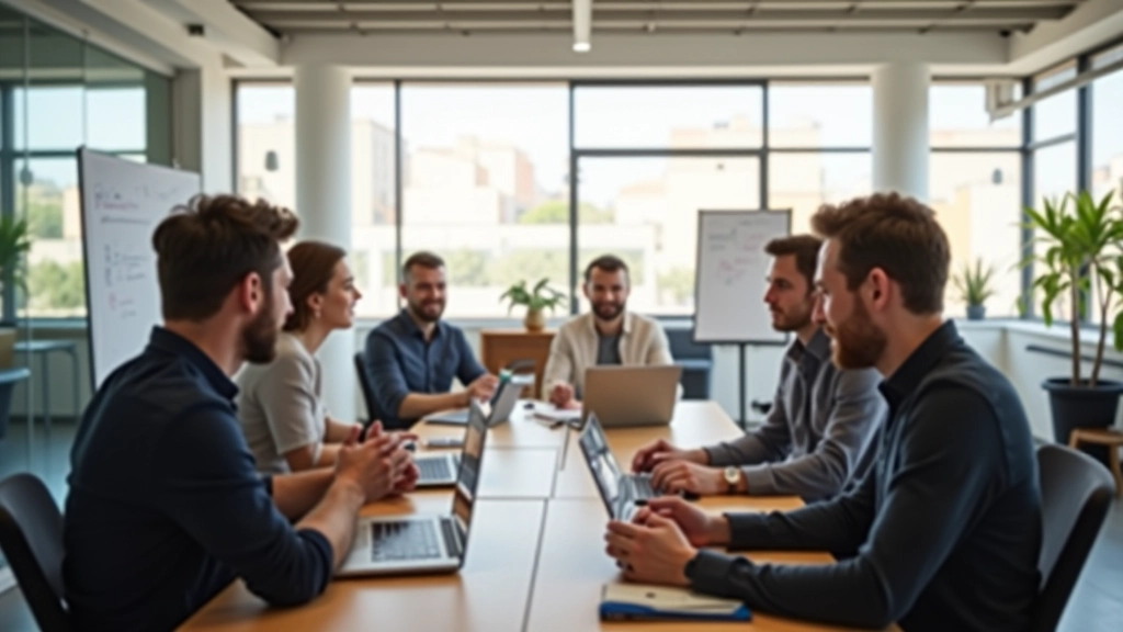 Espaço de trabalho colaborativo de startups portuguesas com equipa a trabalhar em projetos inovadores