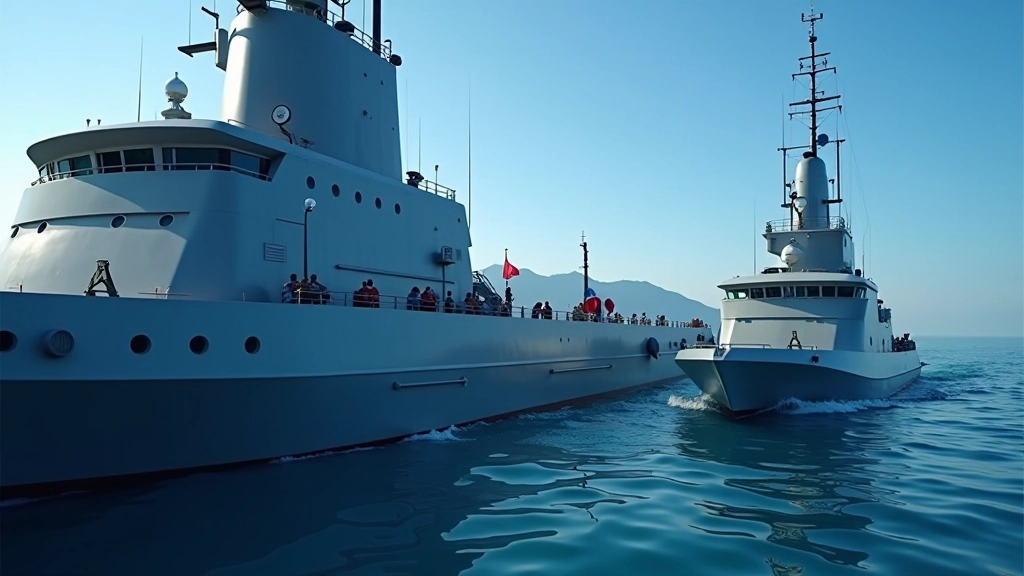 Tecnologia marinha com plataforma oceânica e equipamentos submarinos modernos